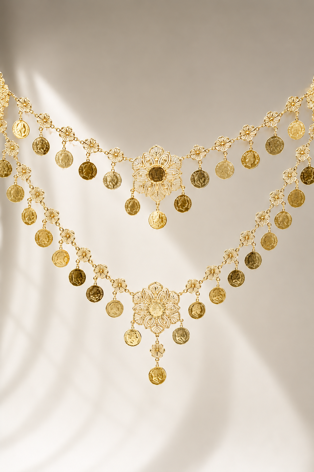 Collier de Louis à Fleurs Doré – Bijou Oriental Élégant & Raffiné