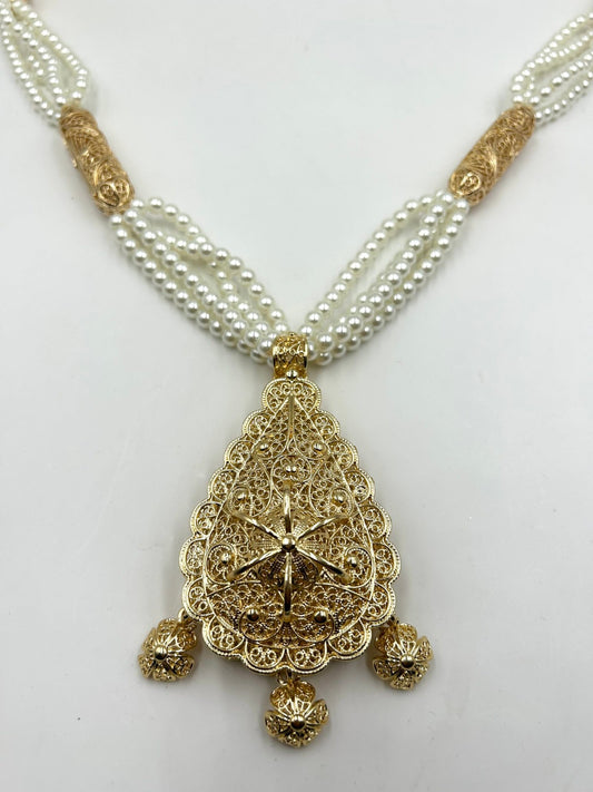 Collier Meskia Perlée — Bijou Traditionnel Algérien